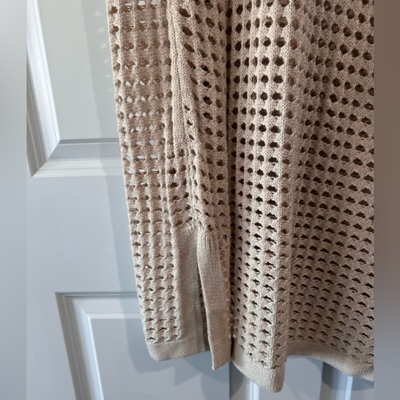 Lands' End Open Knit Swim Cover Up Sz 1X Boho Crochet Nautical Vacation Cruise - Picture 4 of 9